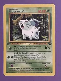 1st Edition Nidoran Pokemon TCG Jungle Set 57/64 Common - Image 2
