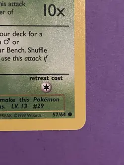 1st Edition Nidoran Pokemon TCG Jungle Set 57/64 Common - Image 4