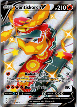Centiskorch V - SV108/SV122 - Pokemon Shining Fates Sword Shield Shiny Rare NM - Image 1