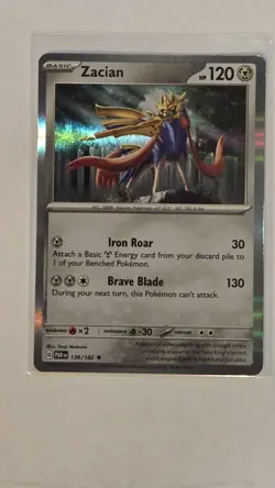 Pokemon TCG- S&V Paradox Rift- Zacian 136/182 Holo Rare (NM/M) - Image 1