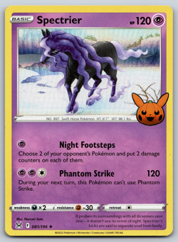 Spectrier Trick or Trade Lost Origin Holo Pokemon TCG 081/196 Sword Shield Rare - Image 1