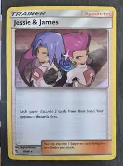 Pokemon Card Jessie and James 58/68 Hidden Fates Holo NM - Image 1