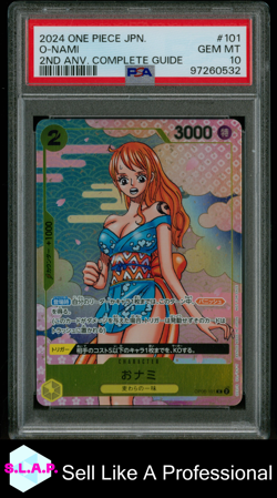 O-NAMI 2ND ANV. COMPLETE GUIDE ONE PIECE JAPANESE PROMOS 2024 101 PSA 10 - Image 1