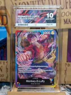 Monkey D Luffy P L Release Event Giveaway PROMO ONE PIECE ACE GRADING GEM 10 - Image 1