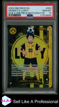 MONKEY.D.LUFFY ONE PIECE ST13-003 2025 BVB X ONE PIECE PROMO ENGLISH PSA 10 - Image 1