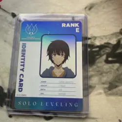 Solo Leveling Sung Jinwoo SL1E-PM03 Identity Card Rank E NM Mapniverse Authentic - Image 1
