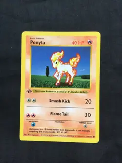 Pokemon Cards: Base Set 1st Edition Common: Ponyta 60/102 - Image 1