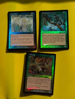 Fog Patch, Skyshroud Sentinel,Mossdog MTG 3 Card. OLD VINTAGE FOIL. NEMESIS. - Image 1