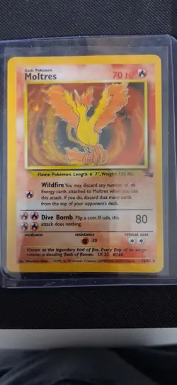 Pokemon TCG Moltres Fossil Holo Card 12/62 LP - Image 1