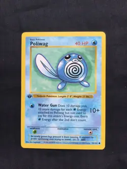 Pokemon Cards: Base Set 1st Edition Common: Poliwag 59/102 - Image 1