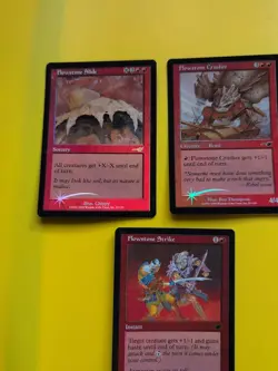 Flowstone Slide, Flowstone Strike & Crusher MTG 3 Card OLD FOIL. NEMESIS. - Image 1