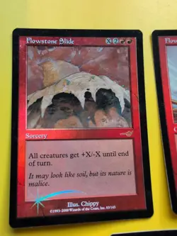 Flowstone Slide, Flowstone Strike & Crusher MTG 3 Card OLD FOIL. NEMESIS. - Image 3