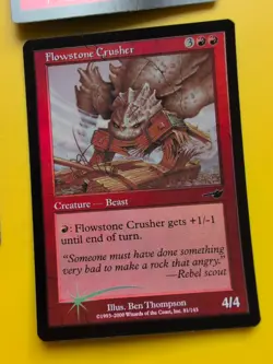 Flowstone Overseer & 2 x Flowstone Crusher MTG 3 Card OLD VINTAGE FOIL. NEMESIS. - Image 3