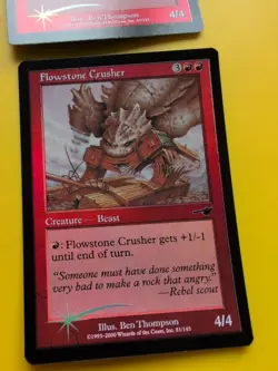 Flowstone Overseer & 2 x Flowstone Crusher MTG 3 Card OLD VINTAGE FOIL. NEMESIS. - Image 4