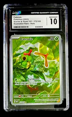 CGC 10 Caterpie 172/165 Illustration Rare Scarlet & Violet 151 Pokemon Card - Image 1