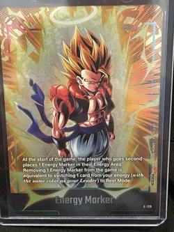 Bandai Dragon Ball Super Card Game Energy Marker Foil Card E-129 SS Gogeta - Image 1