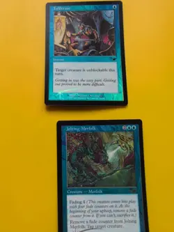 Jolting Merfolk & Infiltrate MTG 2 Card. OLD VINTAGE FOIL. NEMESIS. - Image 2
