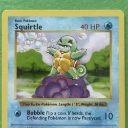 Shadowless Squirtle 063/102 Base Set Regular Basic Common 40 HP Pokemon TCG Card - Image 3