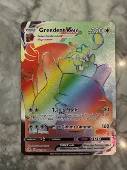 Pokemon 2021 Greedent VMAX 272/264 Rainbow Secret Fusion Strike - Image 1