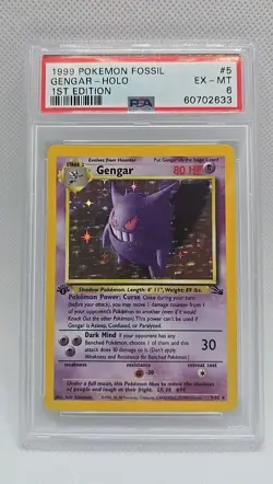 1999 POKEMON GENGAR HOLO FOSSIL #5/62 PSA 6 EX-MT - Image 1