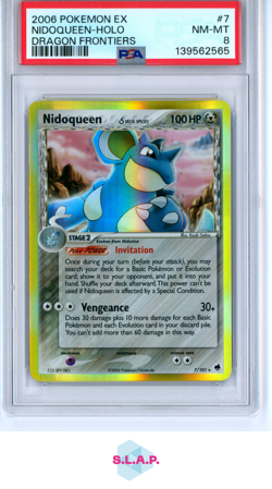 NIDOQUEEN-HOLO POKEMON EX DRAGON FRONTIERS 2006 7 PSA 8 - Image 1