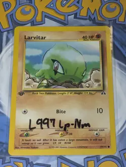 Larvitar 57/75 1st Edition & Tyrogue 66/75 1st Edition Neo Discovery Pokemon Tcg - Image 2