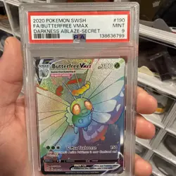 2020 Pokemon SWSH Full Art Butterfree VMAX 190/189 Secret PSA 9 Darkness Ablaze - Image 1