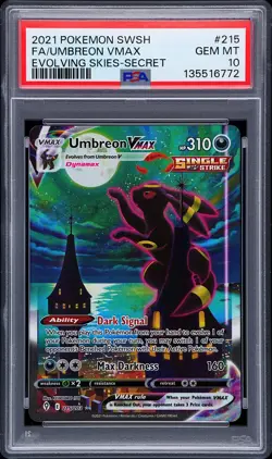 2021 POKEMON SWORD & SHIELD EVOLVING SKIES SECRET FULL ART/UMBREON VMAX PSA 10 - Image 1