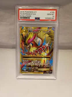 Pokemon XY Evolutions Mega M Pidgeot EX 105/108 2016 PSA 10 #105 - Image 1
