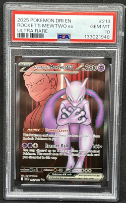2025 Pokemon DRI EN - Rocket's Mewtwo ex - Ultra Rare - 213 - PSA 10 - Image 1
