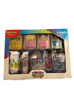 Sealed Pokemon Scarlet & Violet Paldean Fates 5 Mini Tins Costco Bundle SOLD OUT - Image 1