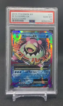 PSA 10 Gem Mint M Slowbro EX Holo #27 Evolutions 2016 Pokemon - Image 1