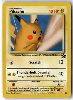 Pikachu ⭐ 26 Promo Wizards Black Star Promos 1999 Pokemon NM/LP - Image 1