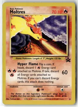 Moltres ⭐ 21 Promo Wizards Black Star Promos 1999 Pokemon LP - Image 1