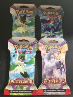 Pokemon Paldea Evolved Sleeved Booster Pack LOT of 10 Sealed Packs - Image 2