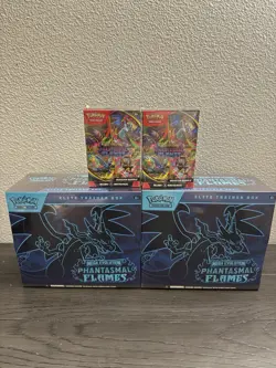 Pokemon TCG Phantasmal Flames 2 ETBs 2 Booster Bundles New Sealed and Unopened - Image 1