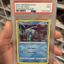 2020 Pokemon SWSH Suicune 037/189 Holo Darkness Ablaze PSA 9 Mint - Image 2