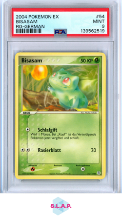 BISASAM RG-GERMAN POKEMON EX FIRE RED & LEAF GREEN 2004 54 PSA 9 - Image 1