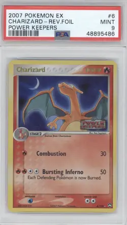 2007 Pokemon EX Power Keepers Expansion Stamp Holo Charizard PSA 9 #6/108 - Image 1