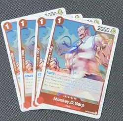 4x Monkey.D.Garp OP13-016 Carrying On His Will Foil playset X4 One Piece - Image 1