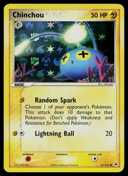 Pokemon Card - Chinchou Hidden Legends 57/101 Common Reverse Holo - Image 1