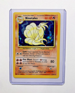 Ninetales Holo Rare 12/102 Base Set Unlimited Pokemon Card - Image 1