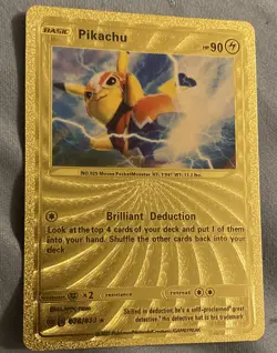 PIKACHU SUPER GOLD - Pokemon Card - Mint Condition rare limited edition metal - Image 1