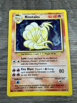 | Ninetales | 12/102 (HP) Base Set Unlimited Holo Rare Pokemon Card WOTC - Image 1
