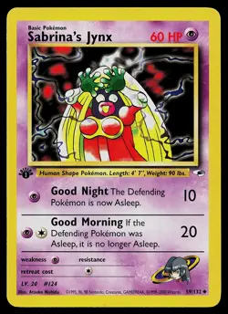 Pokemon Card - Sabrina's Jynx Gym Heroes 59/132 Uncommon 1st Edition - Image 1