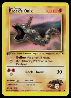 Pokemon Card - Brock's Onix Gym Heroes 69/132 Common 1st Edition - Image 1