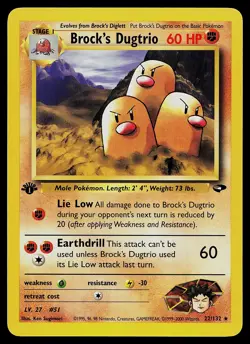 Pokemon Card - Brock's Dugtrio Gym Challenge 22/132 Rare 1st Edition - Image 1