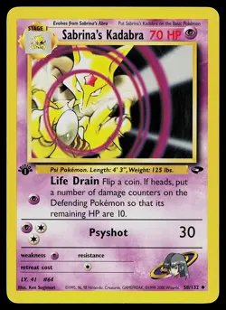 Pokemon Card - Sabrina's Kadabra Gym Challenge 58/132 Uncommon 1st Edition - Image 1