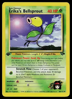 Pokemon Card - Erika's Bellsprout Gym Challenge 38/132 Uncommon 1st Edition - Image 1