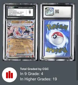 Greninja ex (GameStop Metal Card) 106/167 Twilight Masquerade 2024 CGC 9 MINT - Image 1